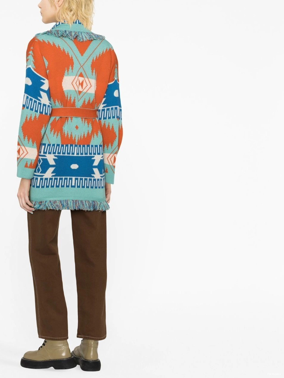 Affordable Icon Alanui cardigan Women Lily Tiger jacquard 0327
